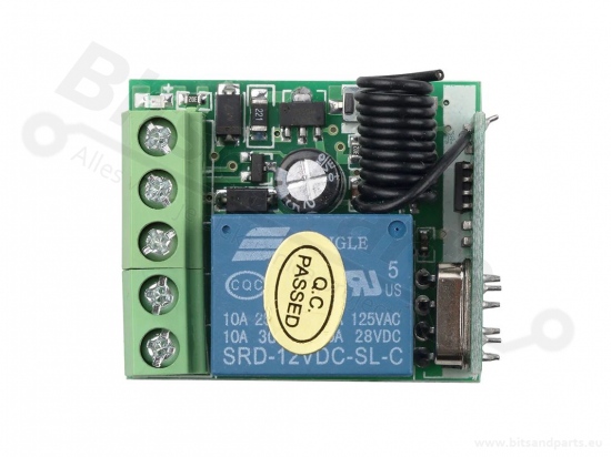 RF remote control/transmitter universal 433MHz 2-channel + receiver/relay